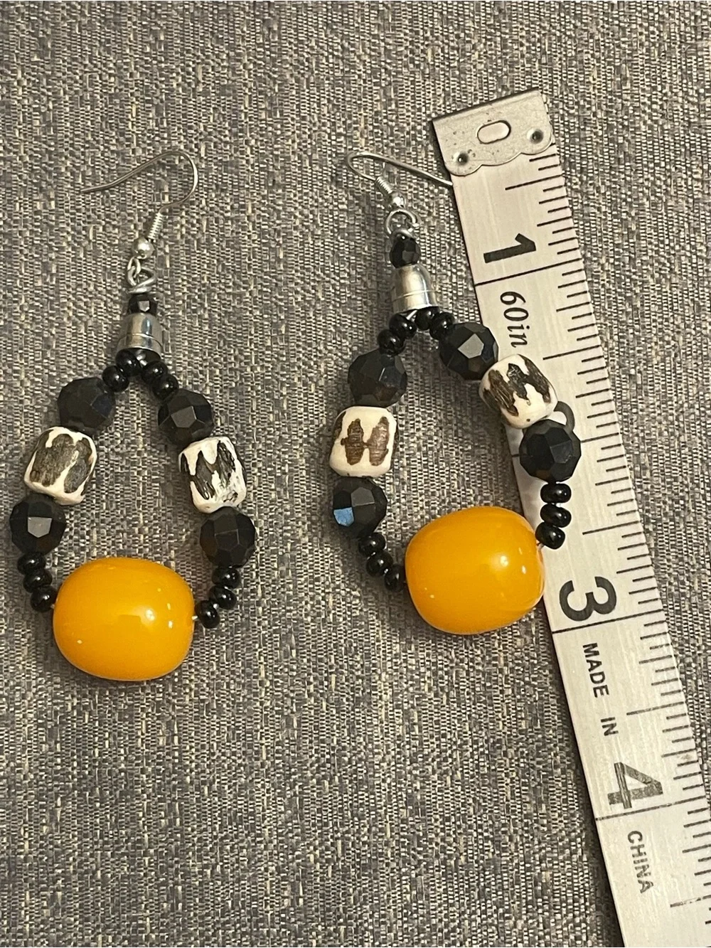 Bold Yellow Handcrafted Dangle Earrings